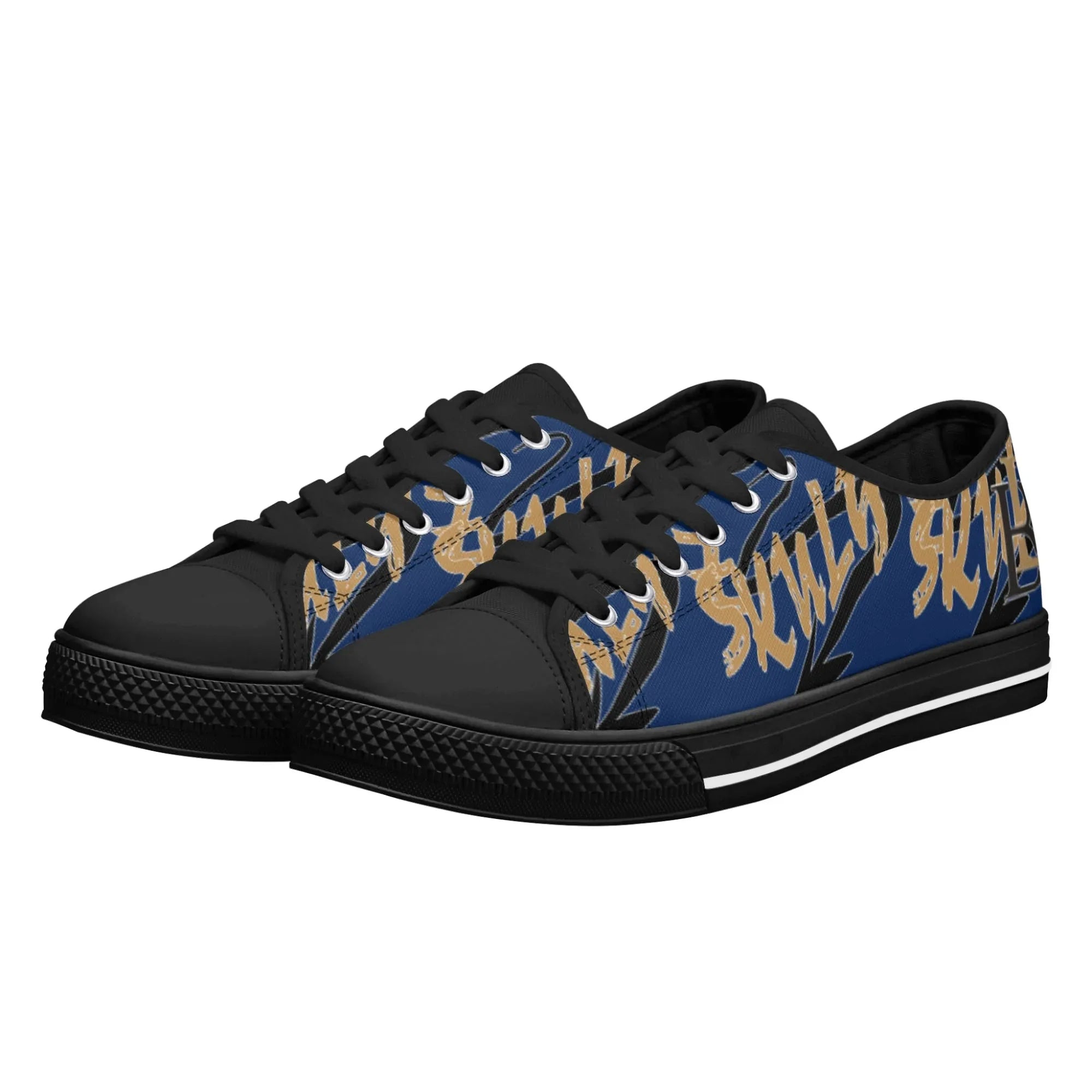 Skulyz Women’s Venom Blue Low-Top Sneakers - Bloodline Streetwear LLC